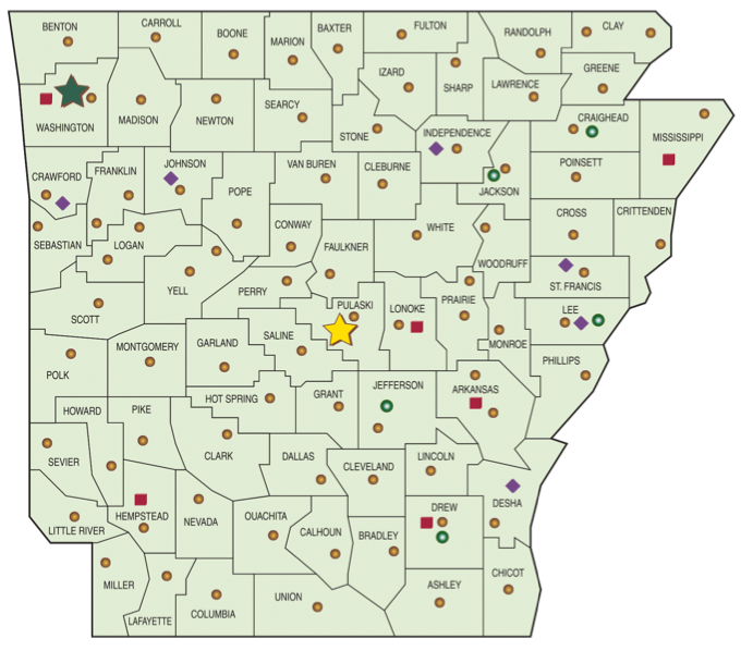 Division facilities and centers map